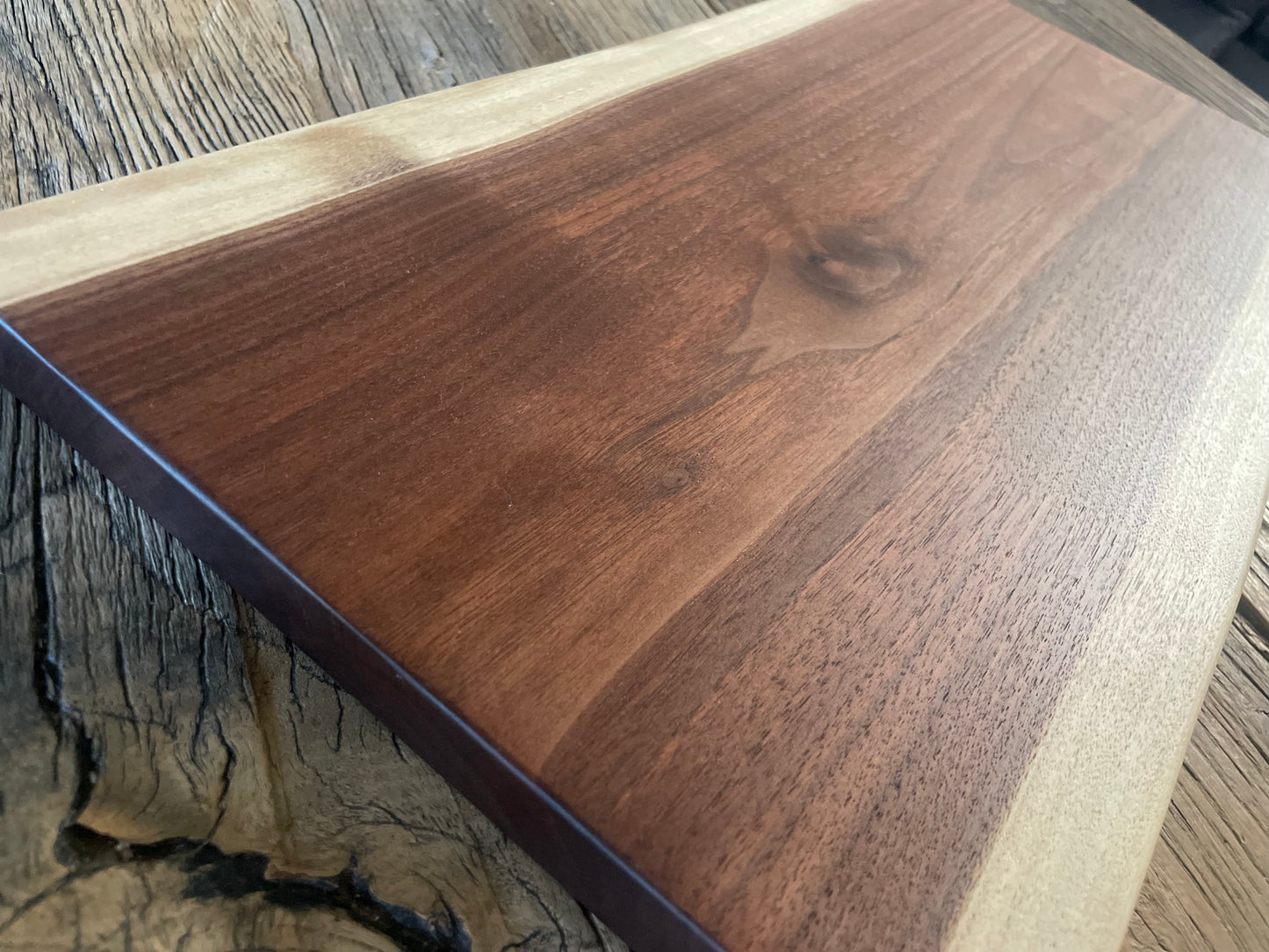 25L016 - Dual Live Edge Walnut Board