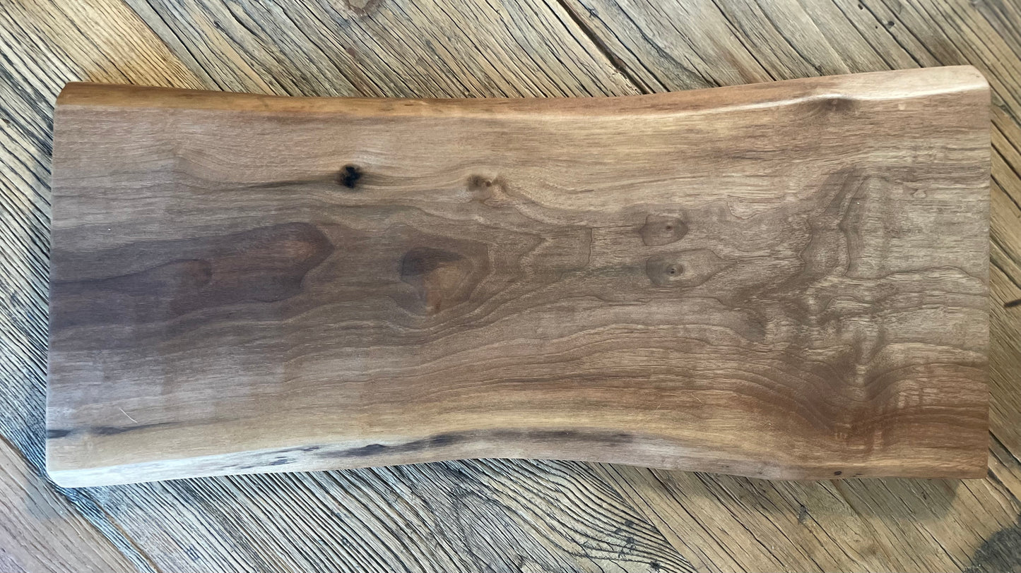 25L003 - Long Dual Live Edge Walnut Board