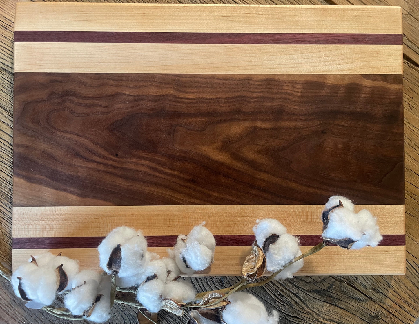 25M004 - Mixed Black Walnut, Maple & Purpleheart Board