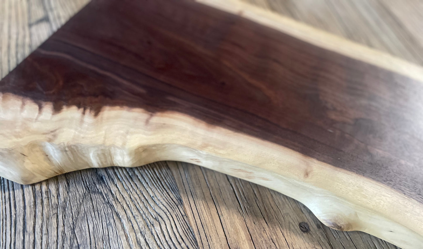 25L018 - Dual Live Edge Walnut Board