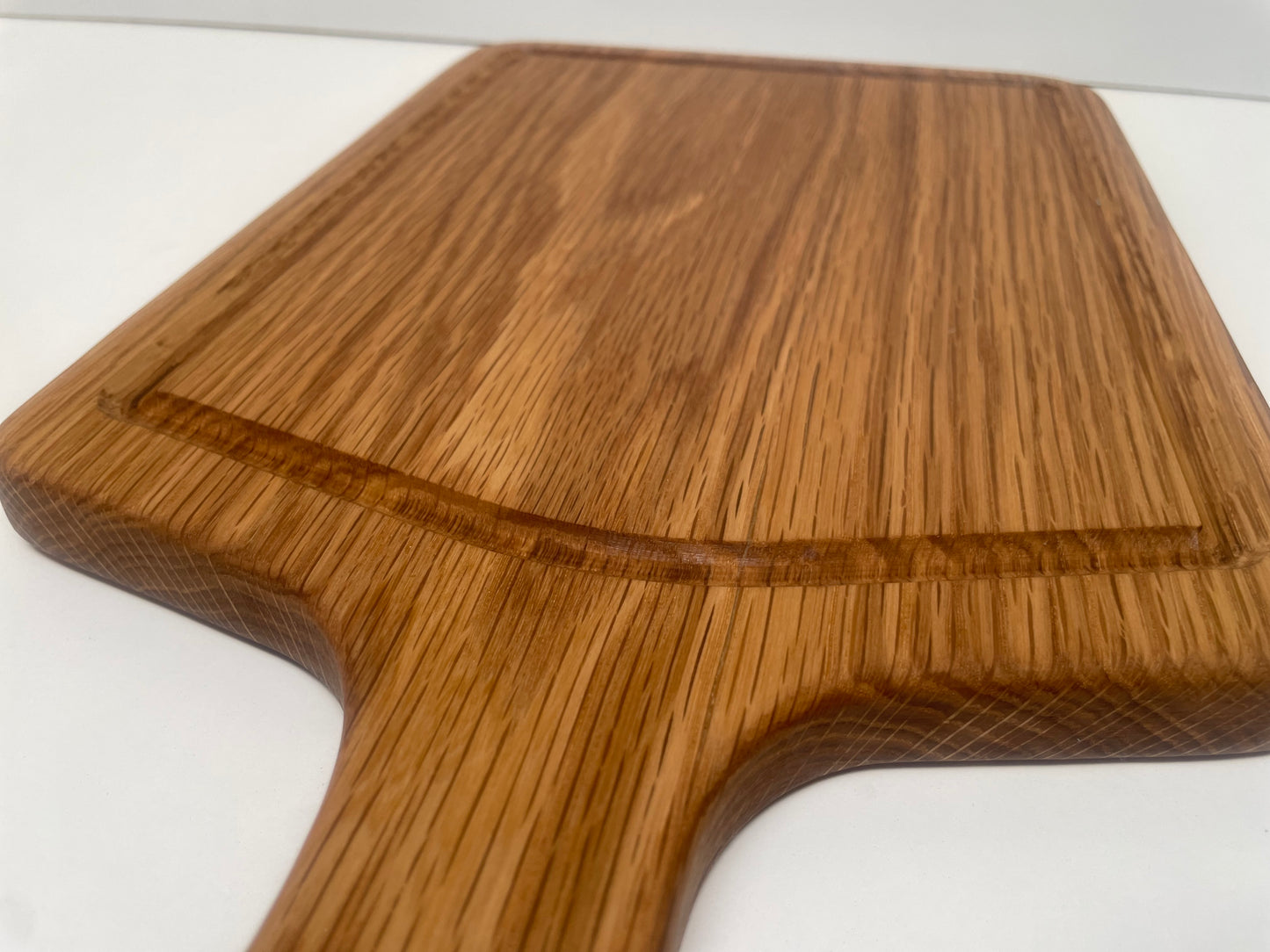 24H004 - Large Solid White Oak Handle Board w/Juice Groove