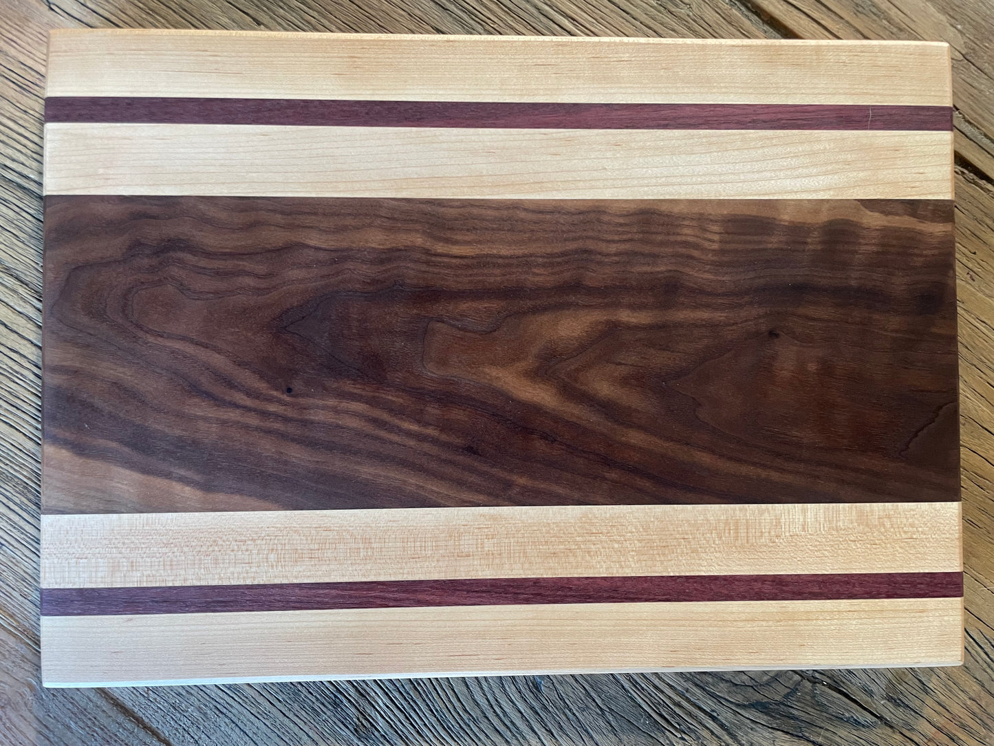 25M004 - Mixed Black Walnut, Maple & Purpleheart Board