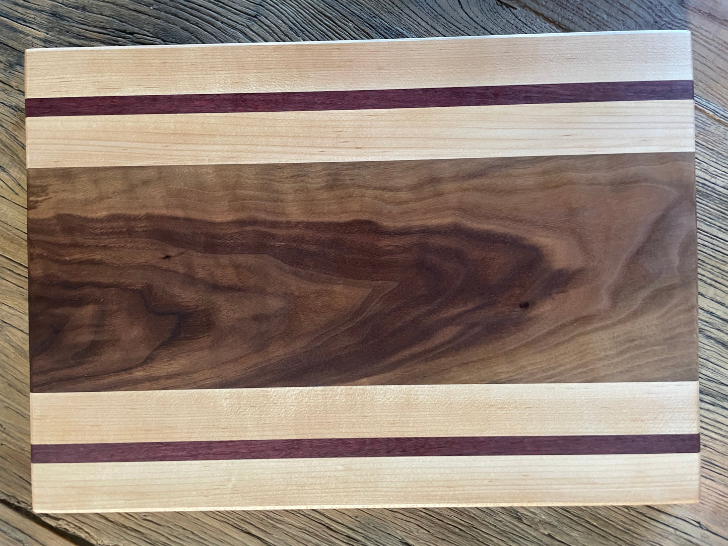 25M004 - Mixed Black Walnut, Maple & Purpleheart Board