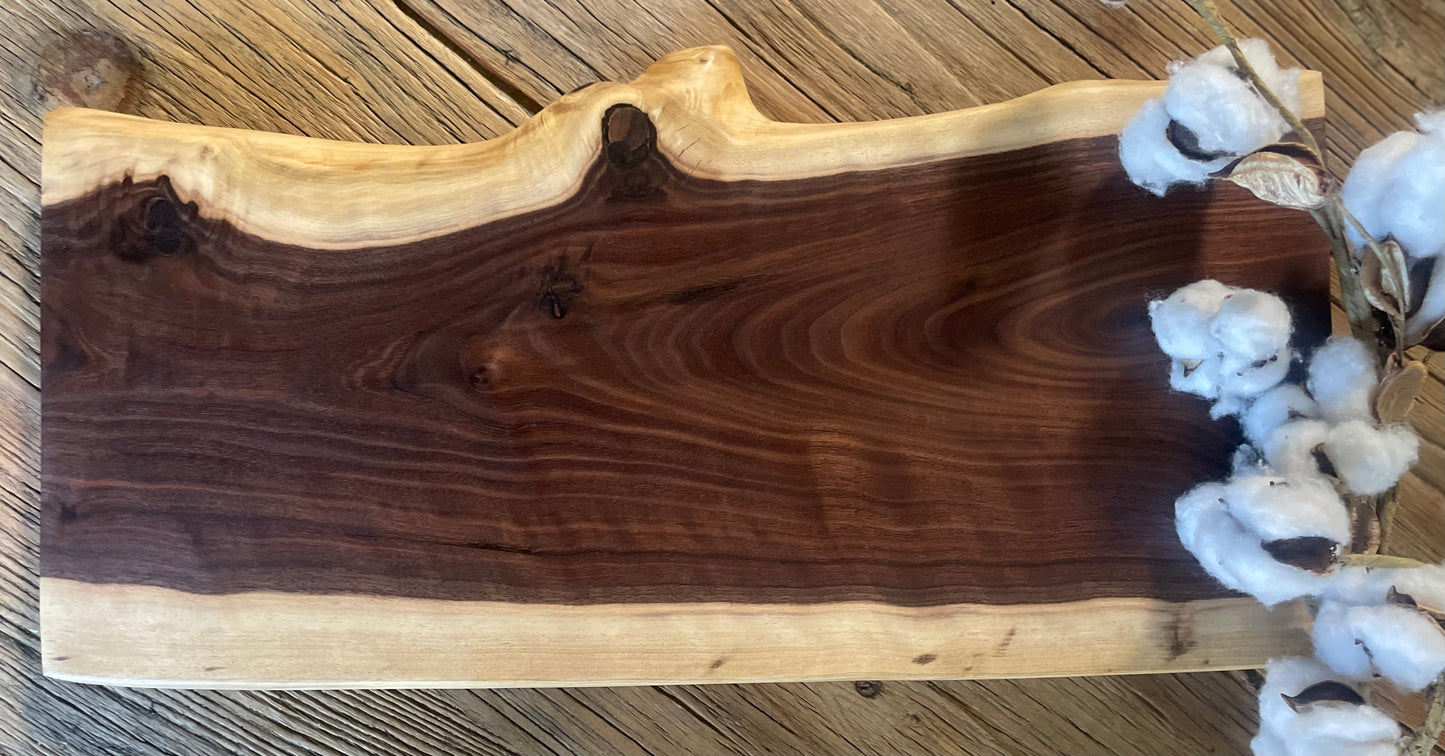 25L006 - Dual Live Edge Walnut Board