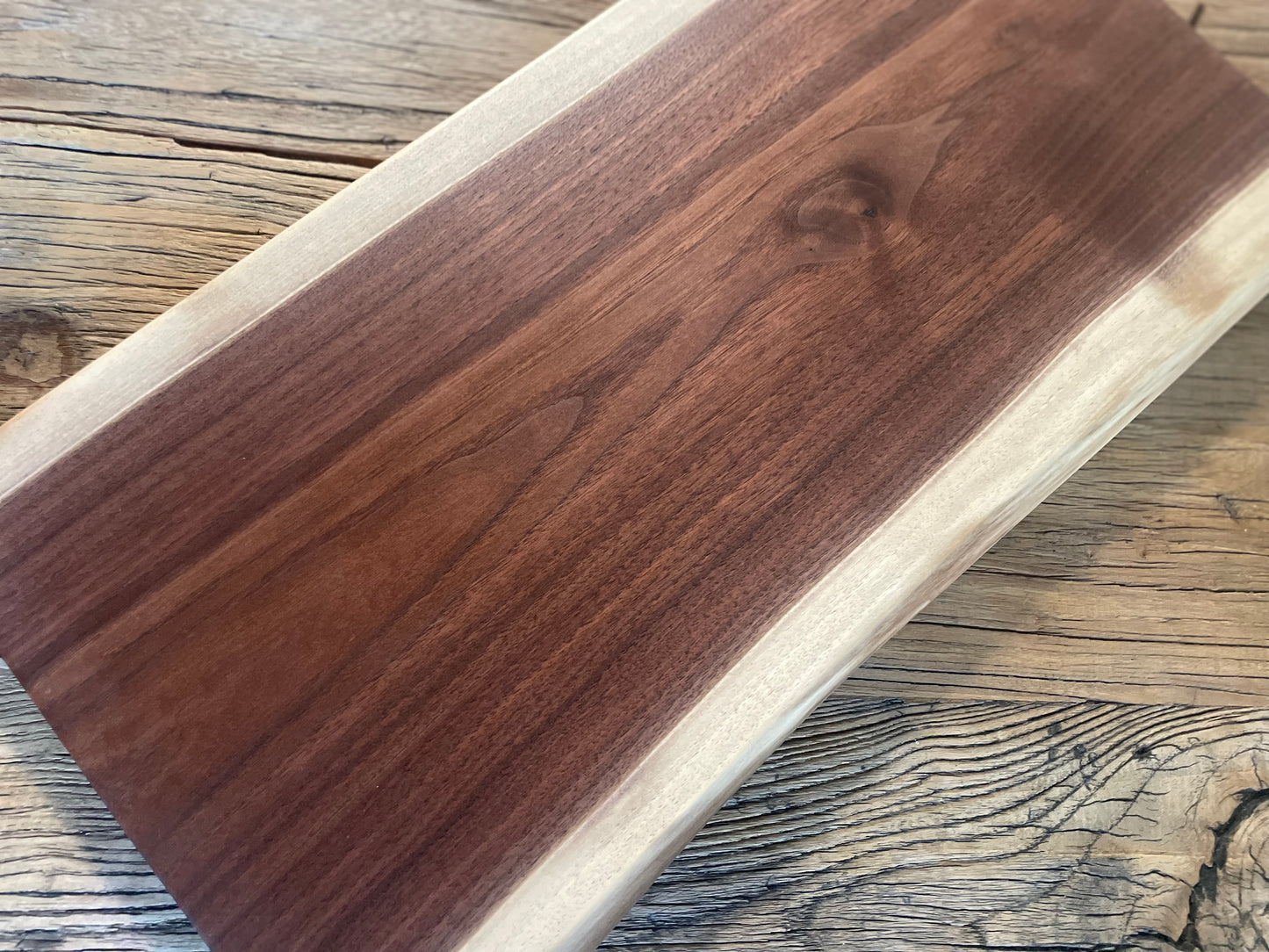 25L016 - Dual Live Edge Walnut Board