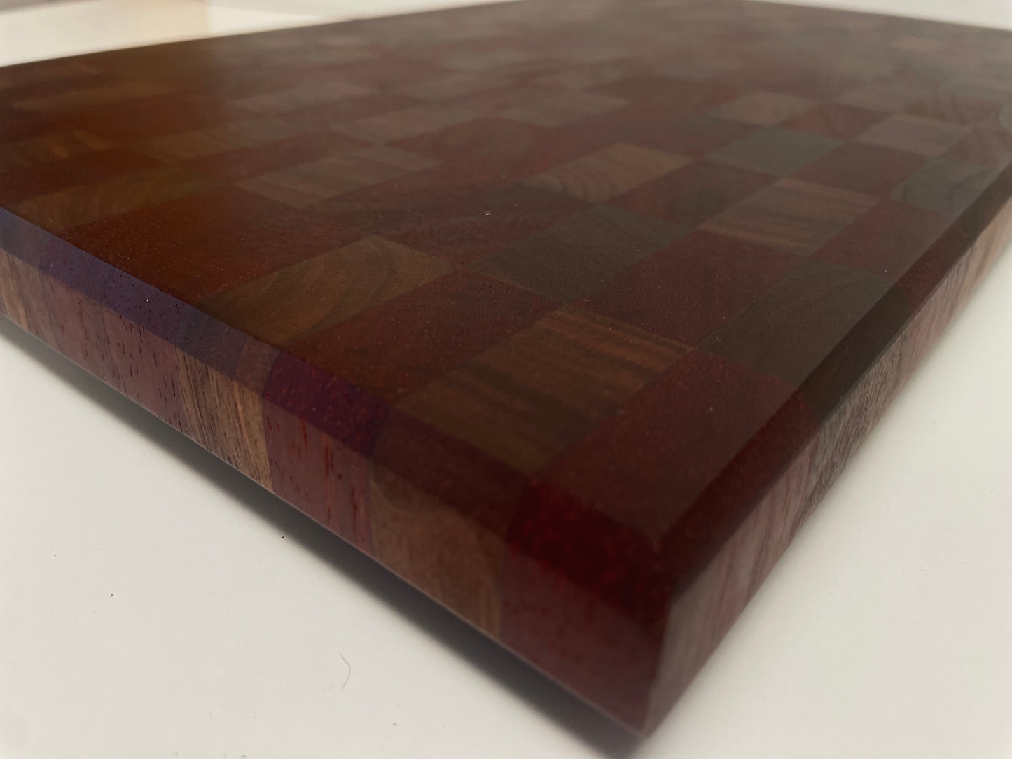 23SJ01 - End Grain Padauk & Walnut w/ Chamfered Edge & Feet