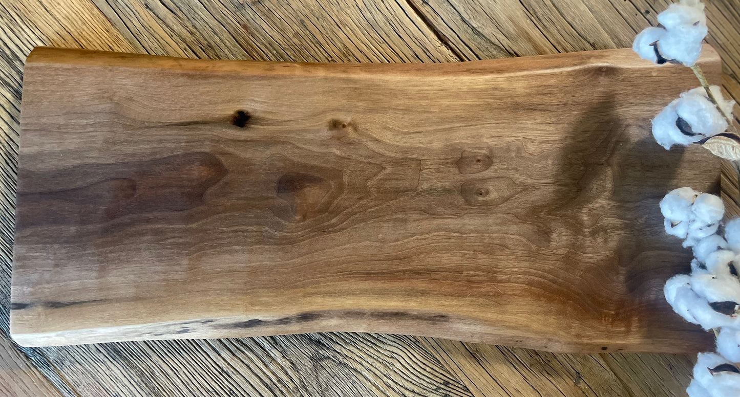 25L003 - Long Dual Live Edge Walnut Board