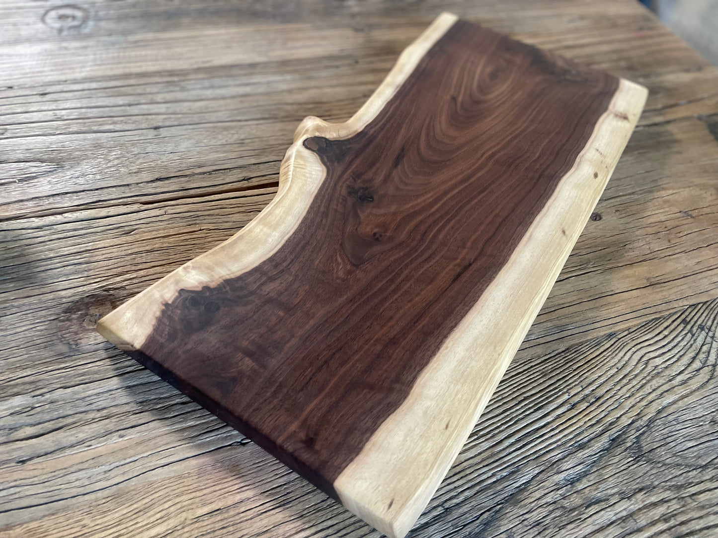 25L006 - Dual Live Edge Walnut Board