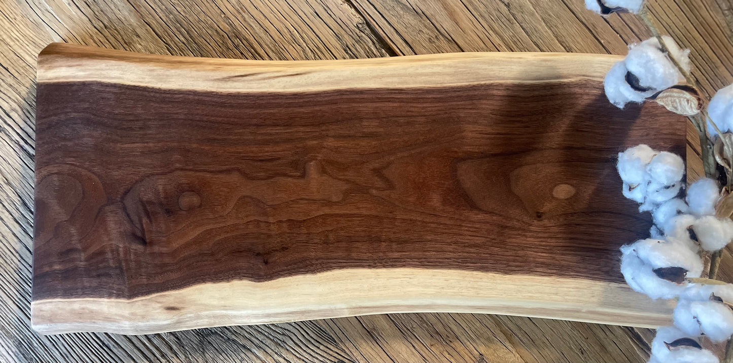 25L017 - Dual Live Edge Walnut Board
