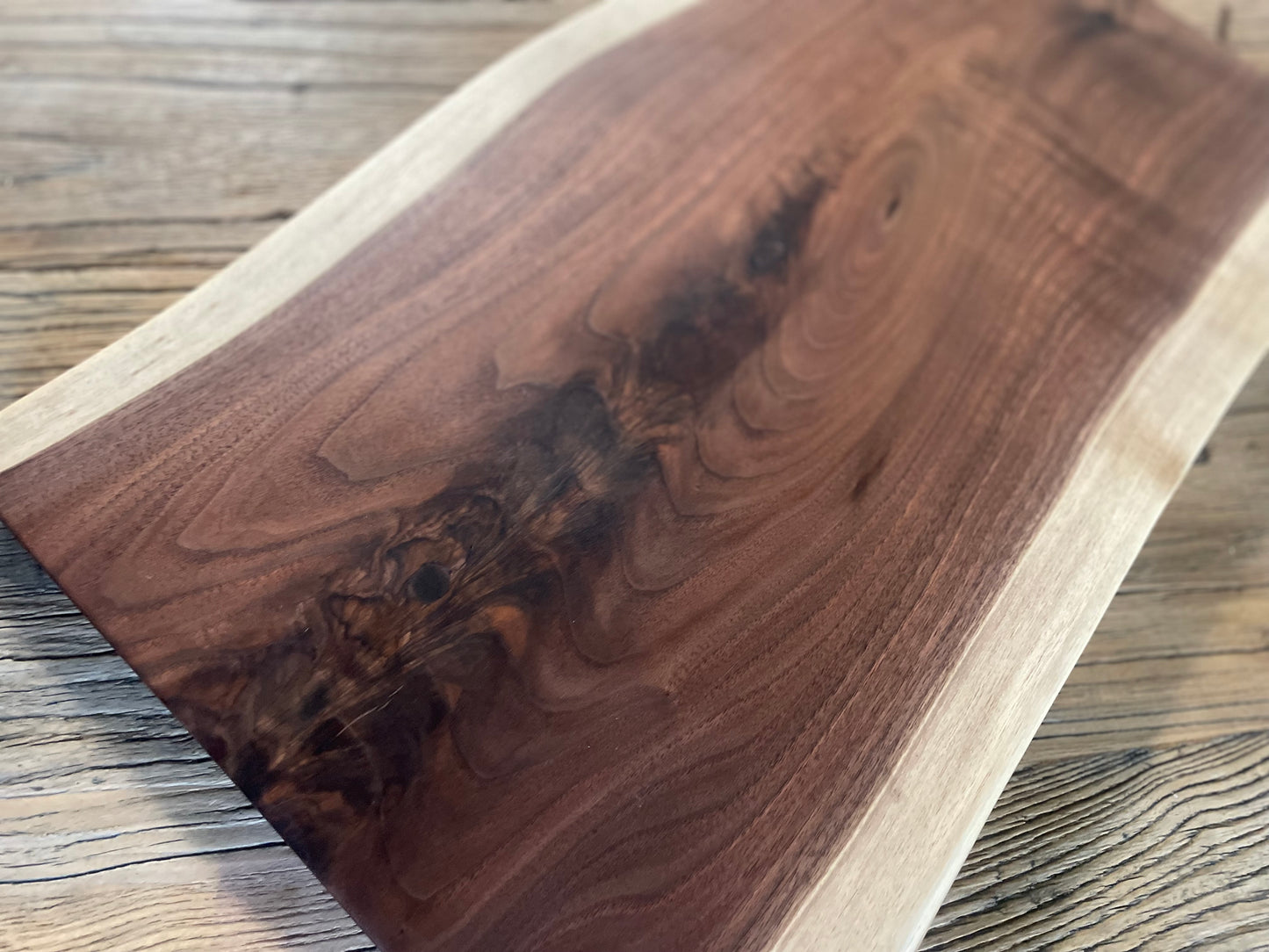25L014 - Dual Live Edge Walnut Board