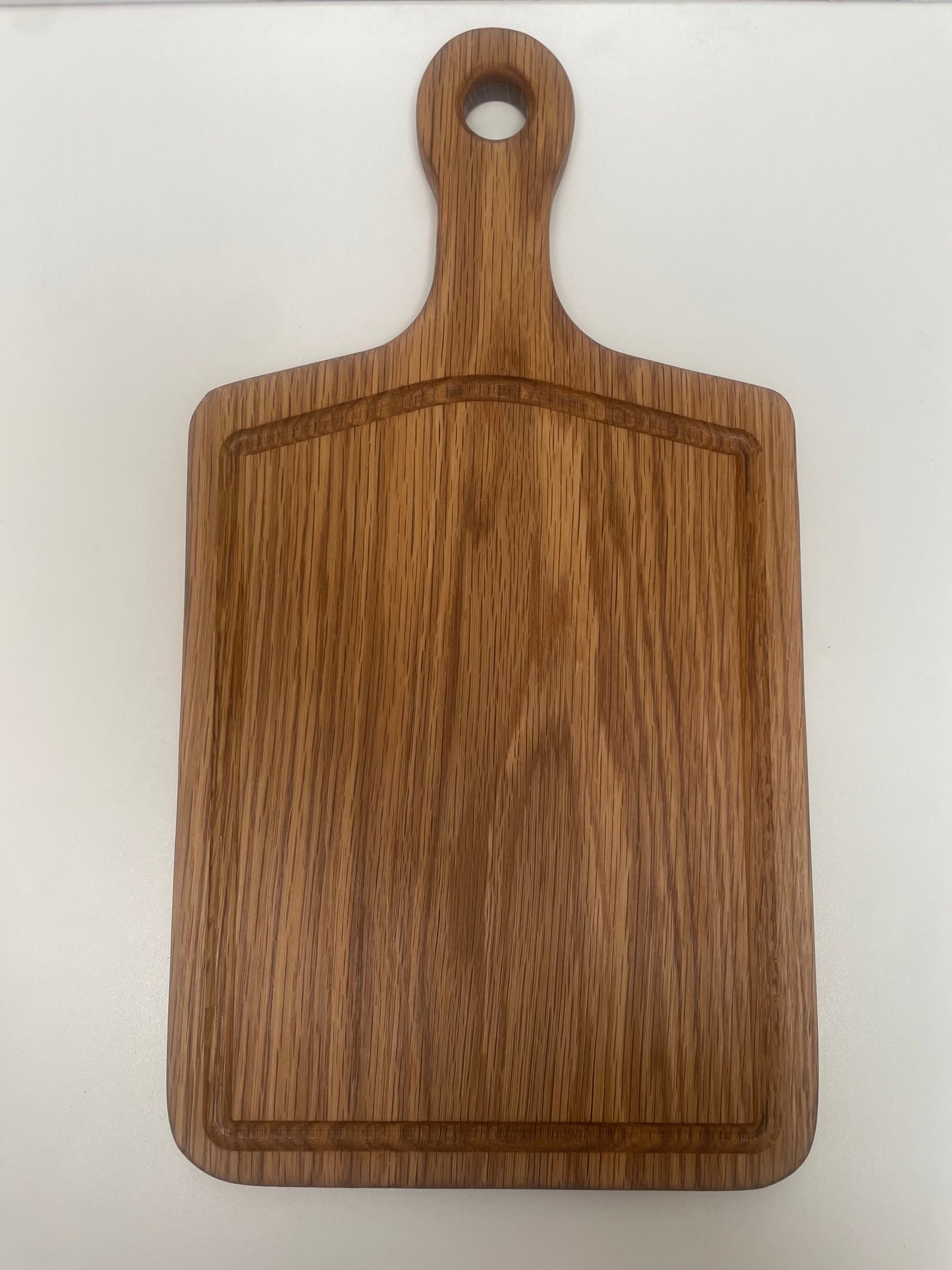 24H004 - Large Solid White Oak Handle Board w/Juice Groove