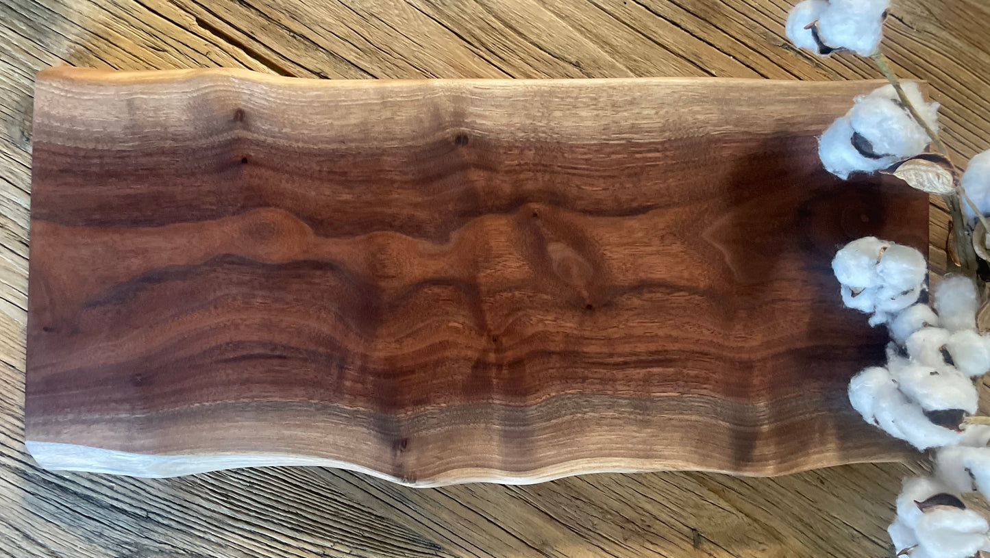 25L005 - Dual Live Edge Walnut Board