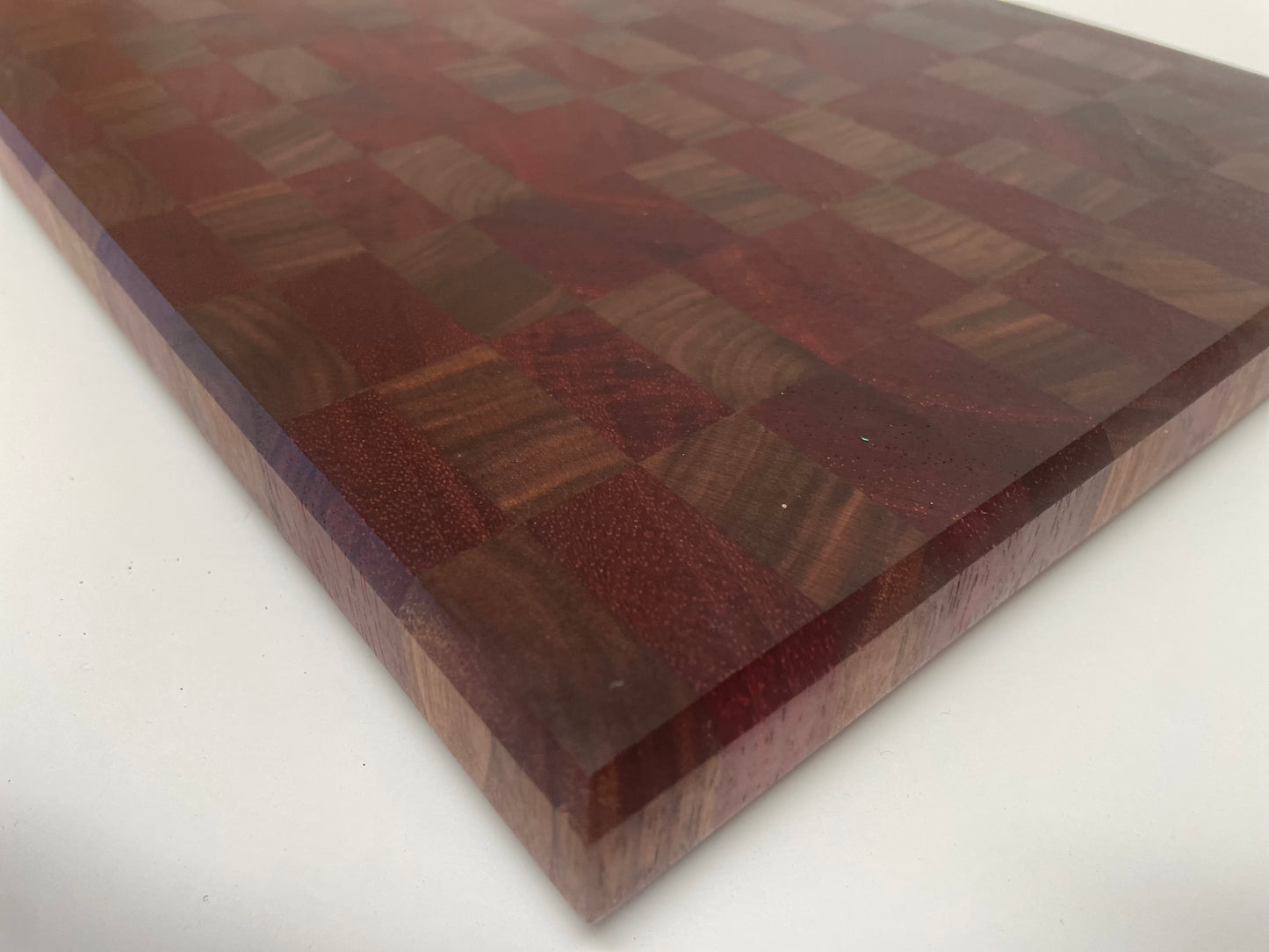 23SJ01 - End Grain Padauk & Walnut w/ Chamfered Edge & Feet