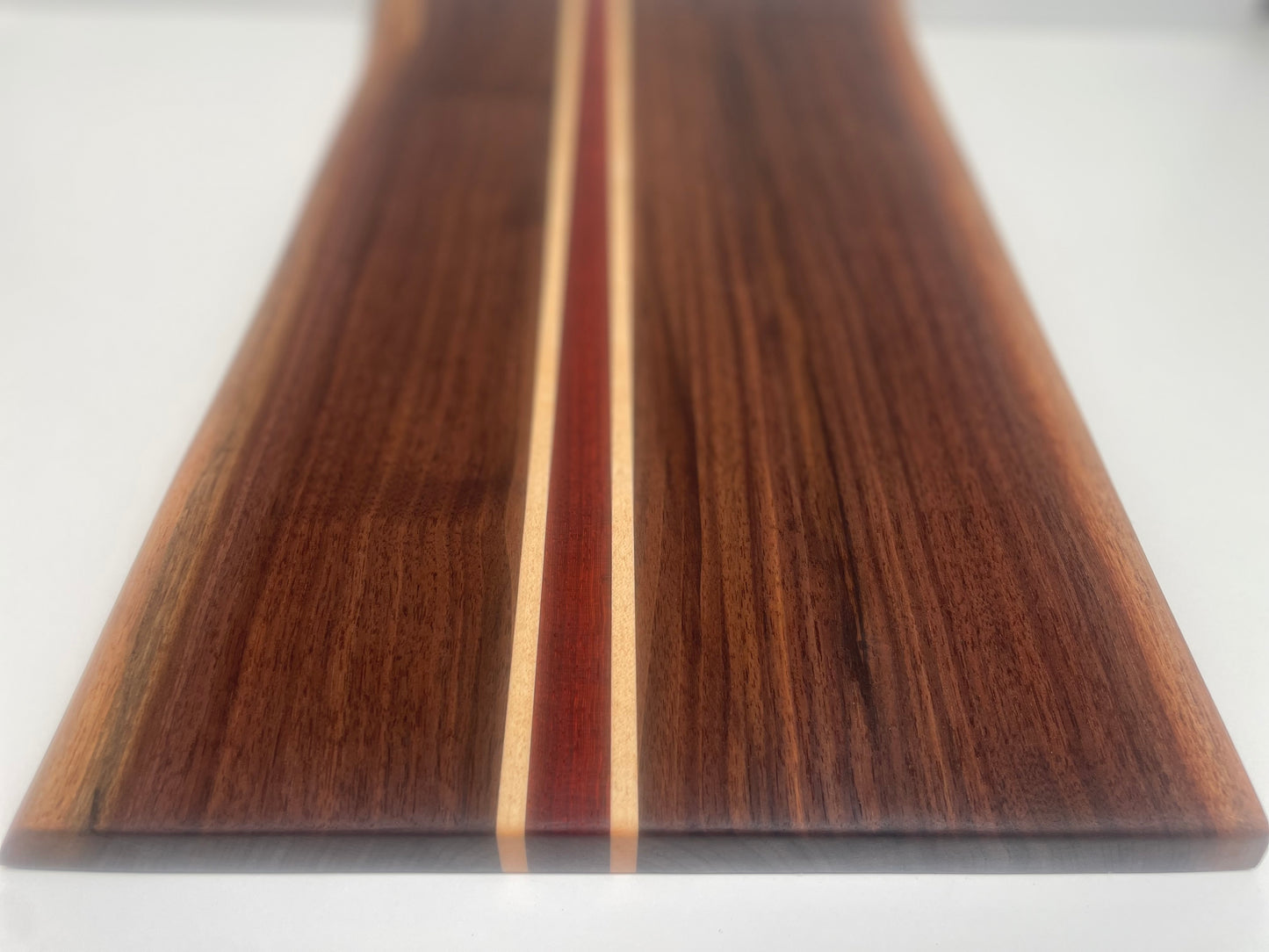 24S001 - SIGNATURE Dual Live Edge/Mixed Walnut w/Maple & Padauk Blended Board