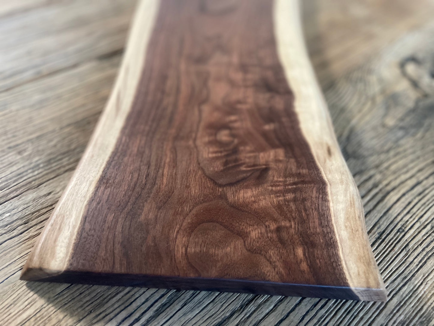 25L017 - Dual Live Edge Walnut Board