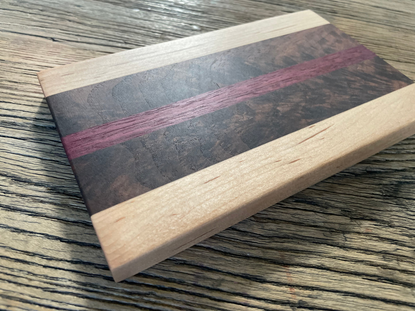 25M019 - Tiny Mixed Maple, Walnut & Purpleheart Board