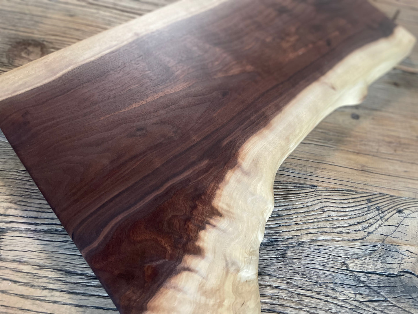 25L018 - Dual Live Edge Walnut Board