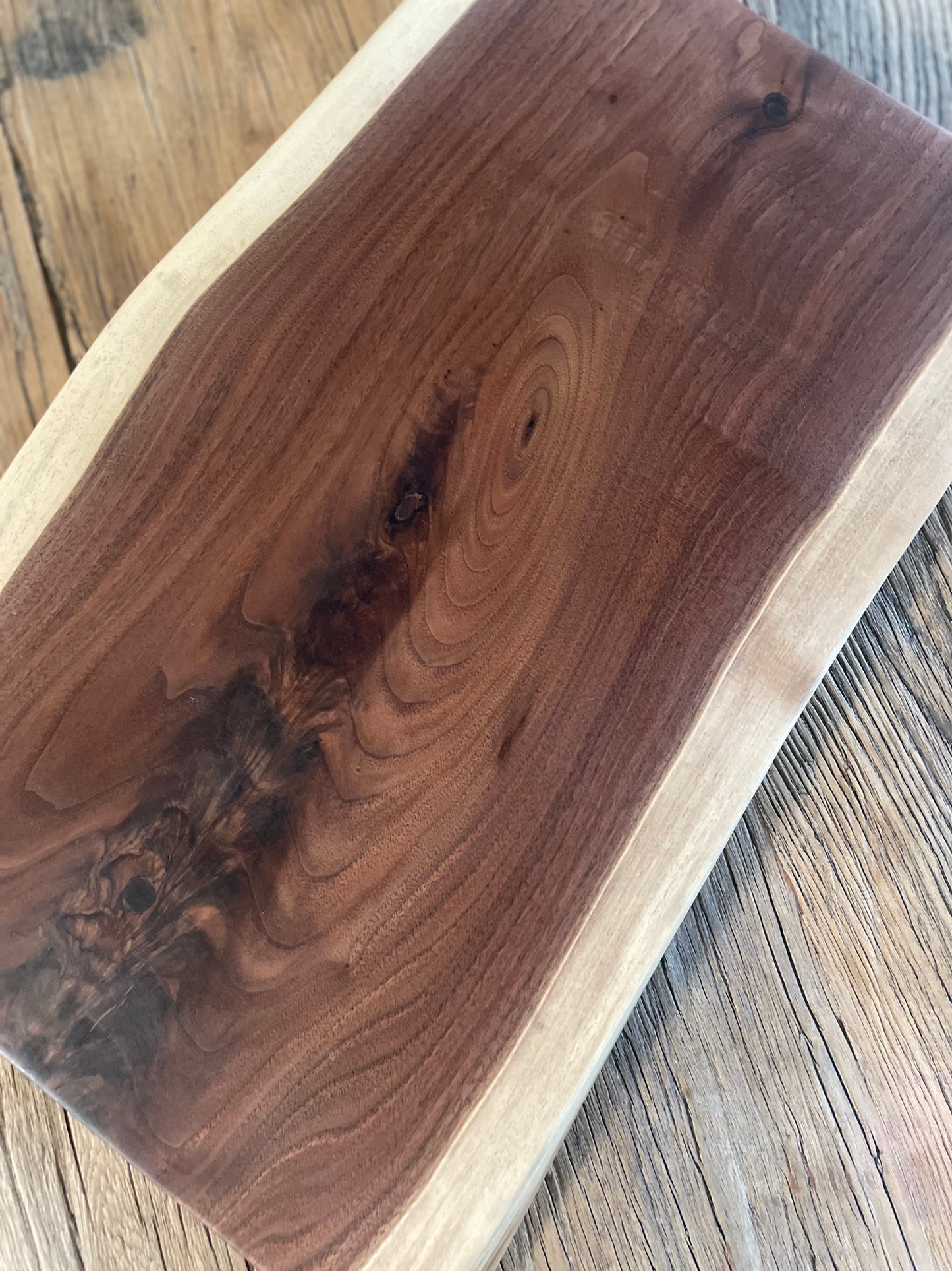 25L014 - Dual Live Edge Walnut Board