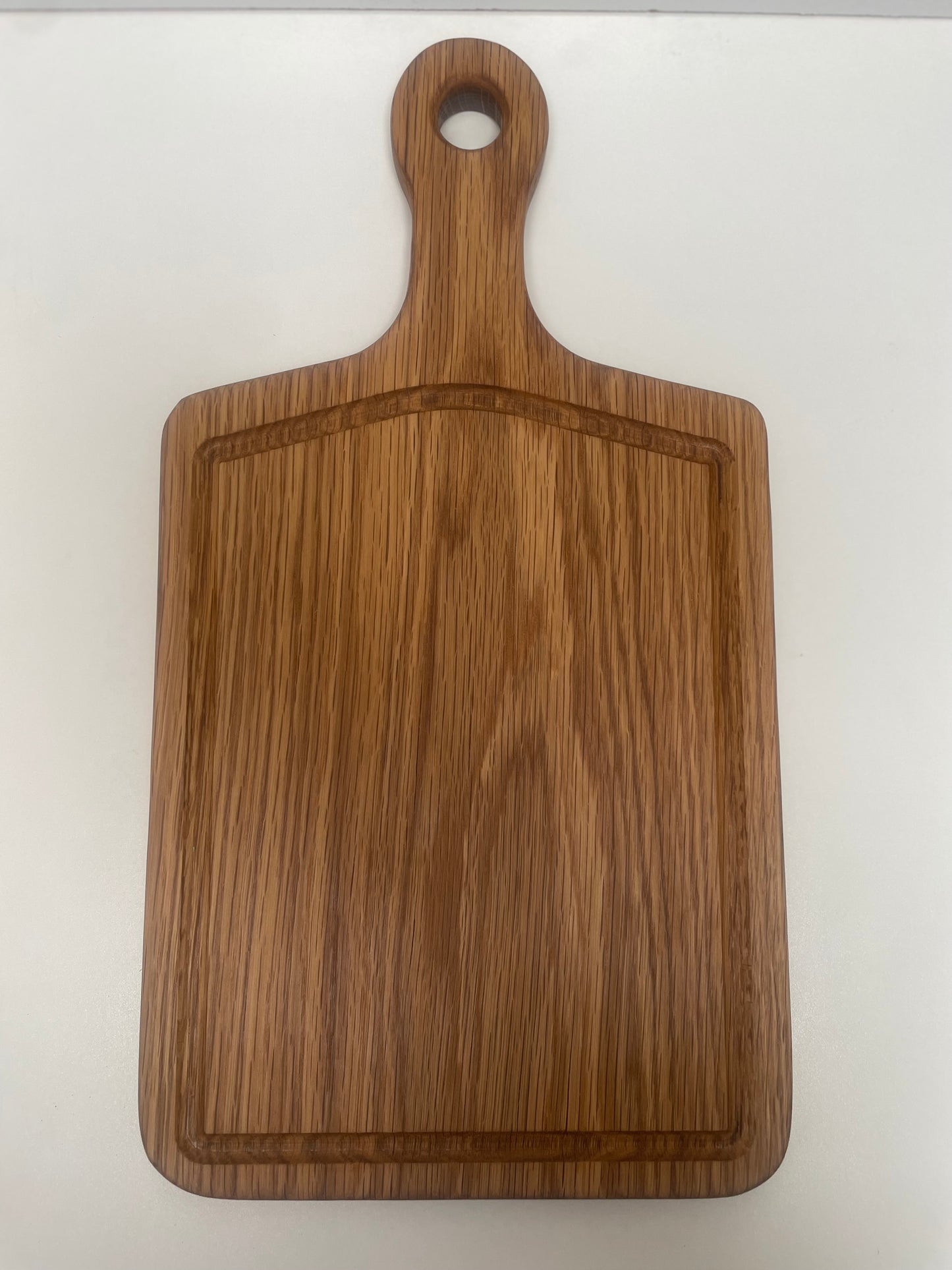 24H004 - Large Solid White Oak Handle Board w/Juice Groove