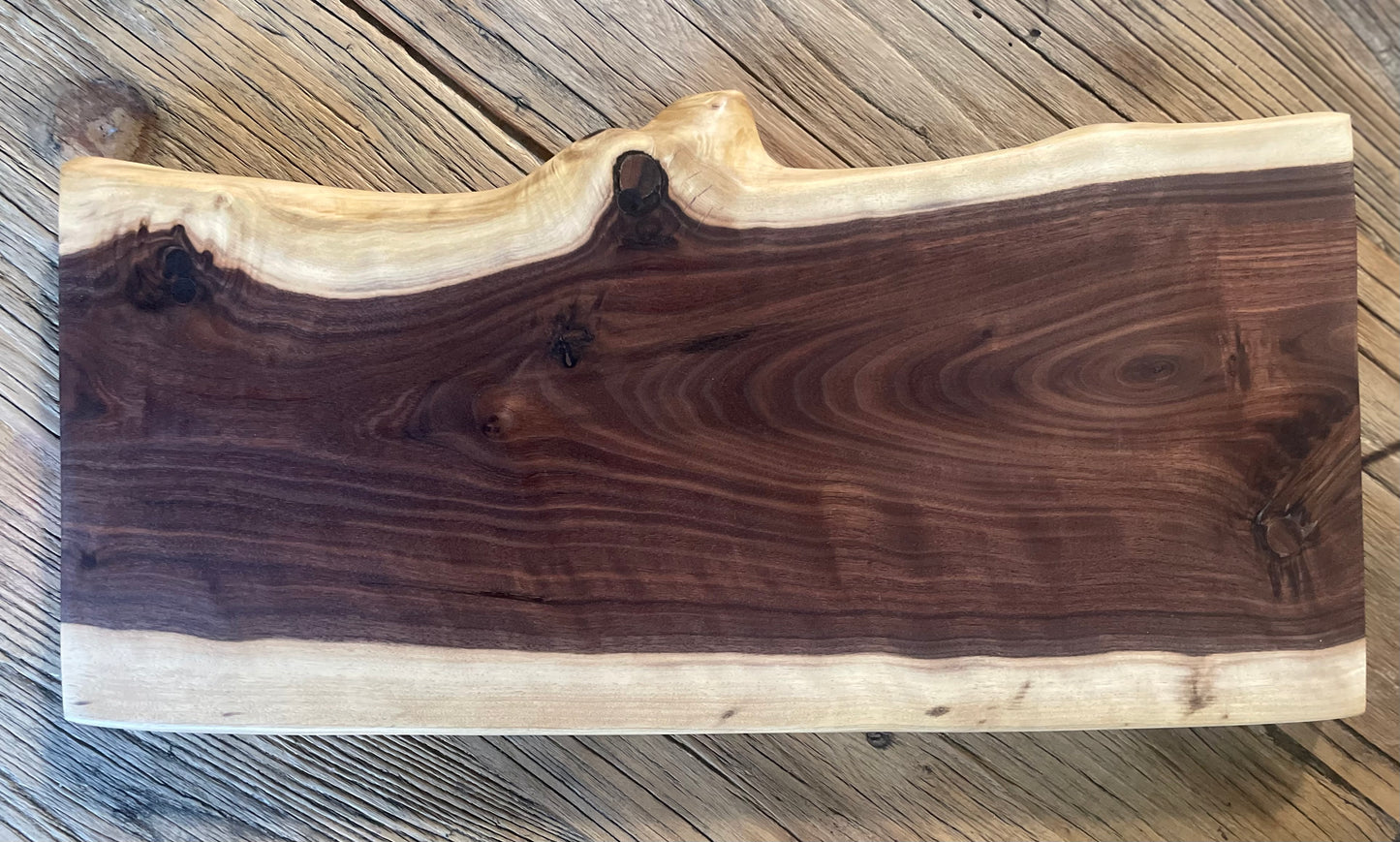 25L006 - Dual Live Edge Walnut Board