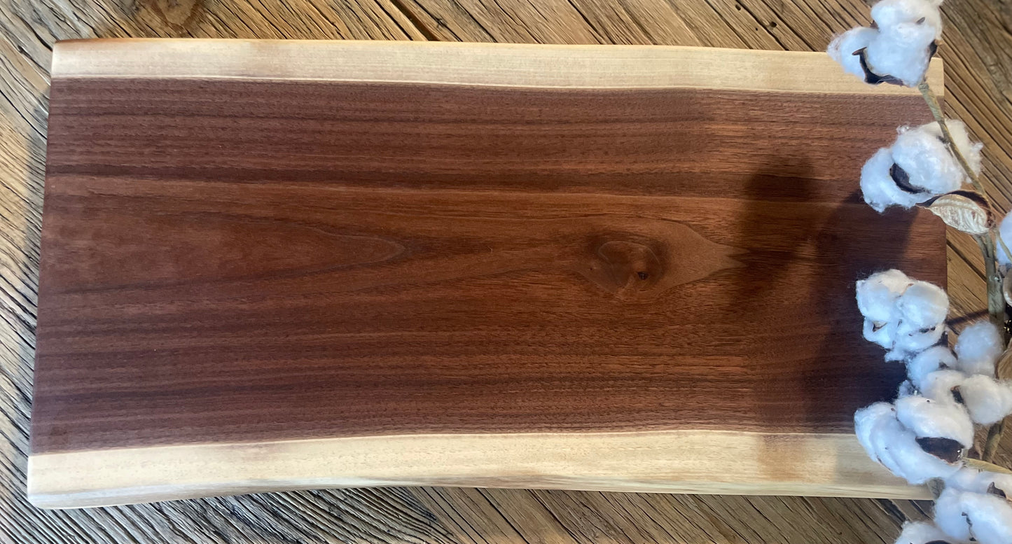 25L016 - Dual Live Edge Walnut Board