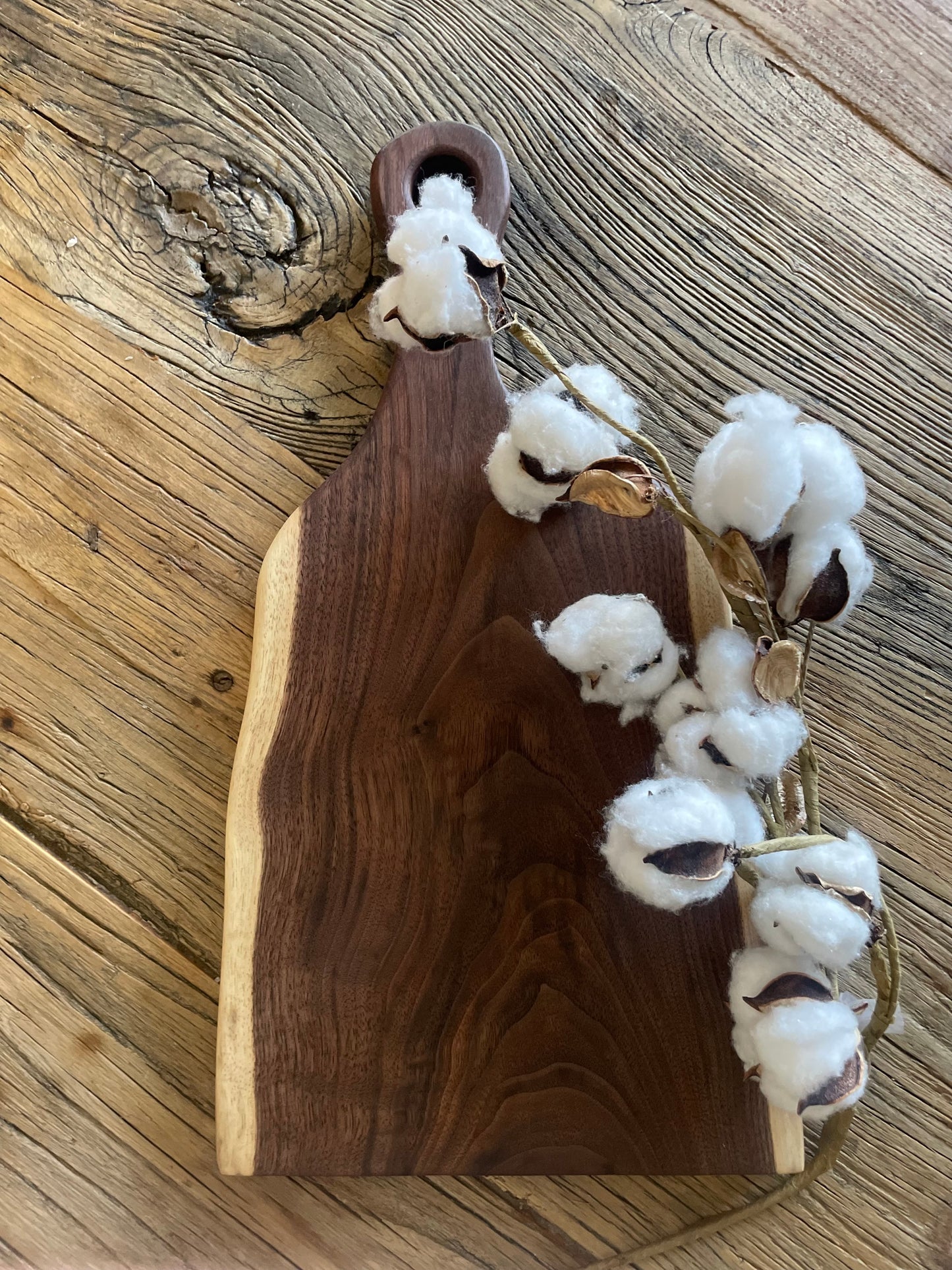 25L002 - Dual Live Edge Walnut Handle Board