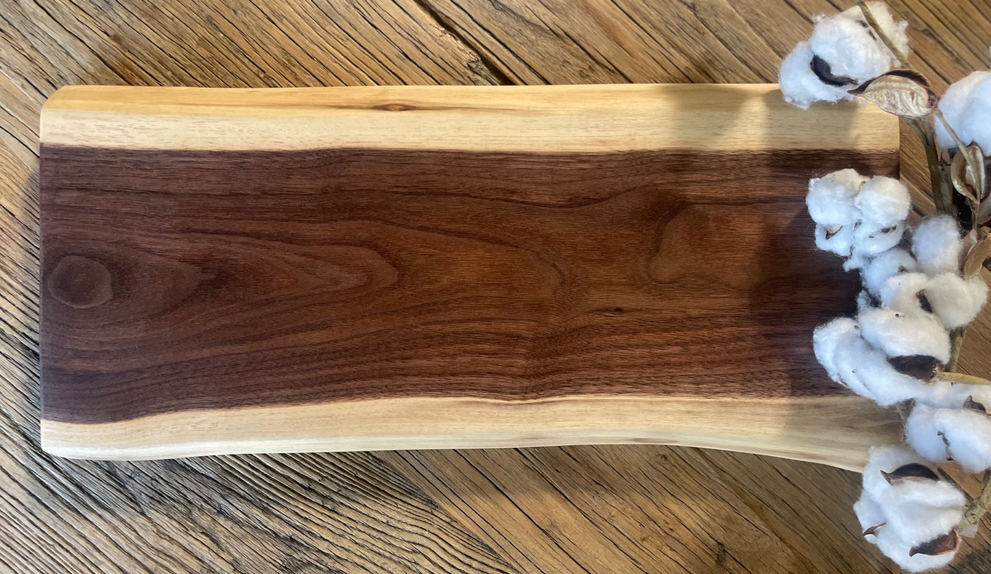 25L007 - Dual Live Edge Walnut Board