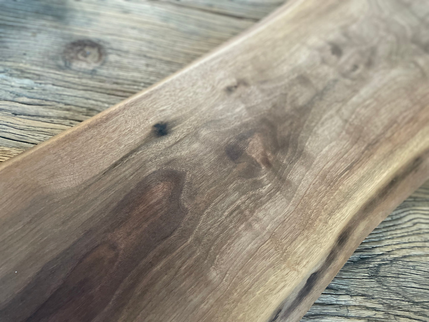 25L003 - Long Dual Live Edge Walnut Board