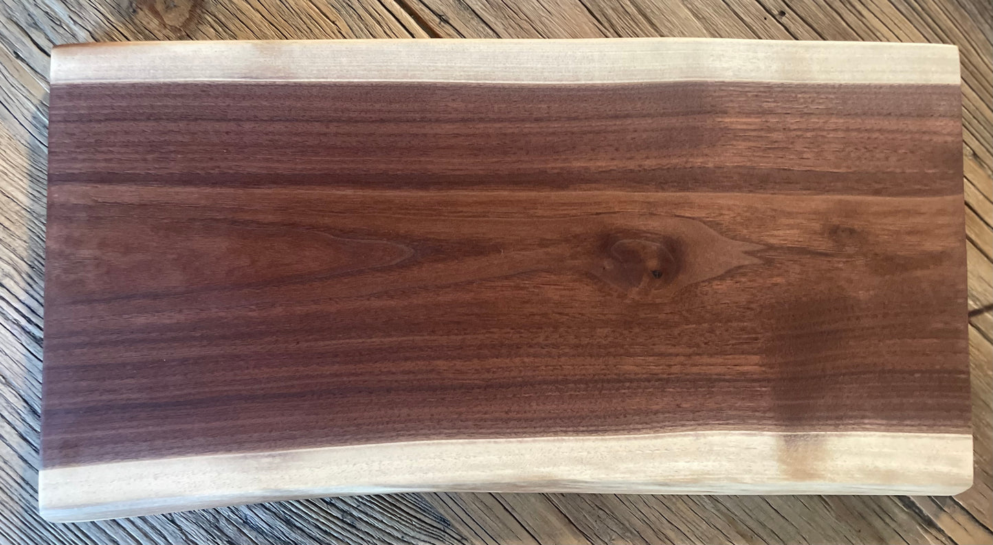 25L016 - Dual Live Edge Walnut Board