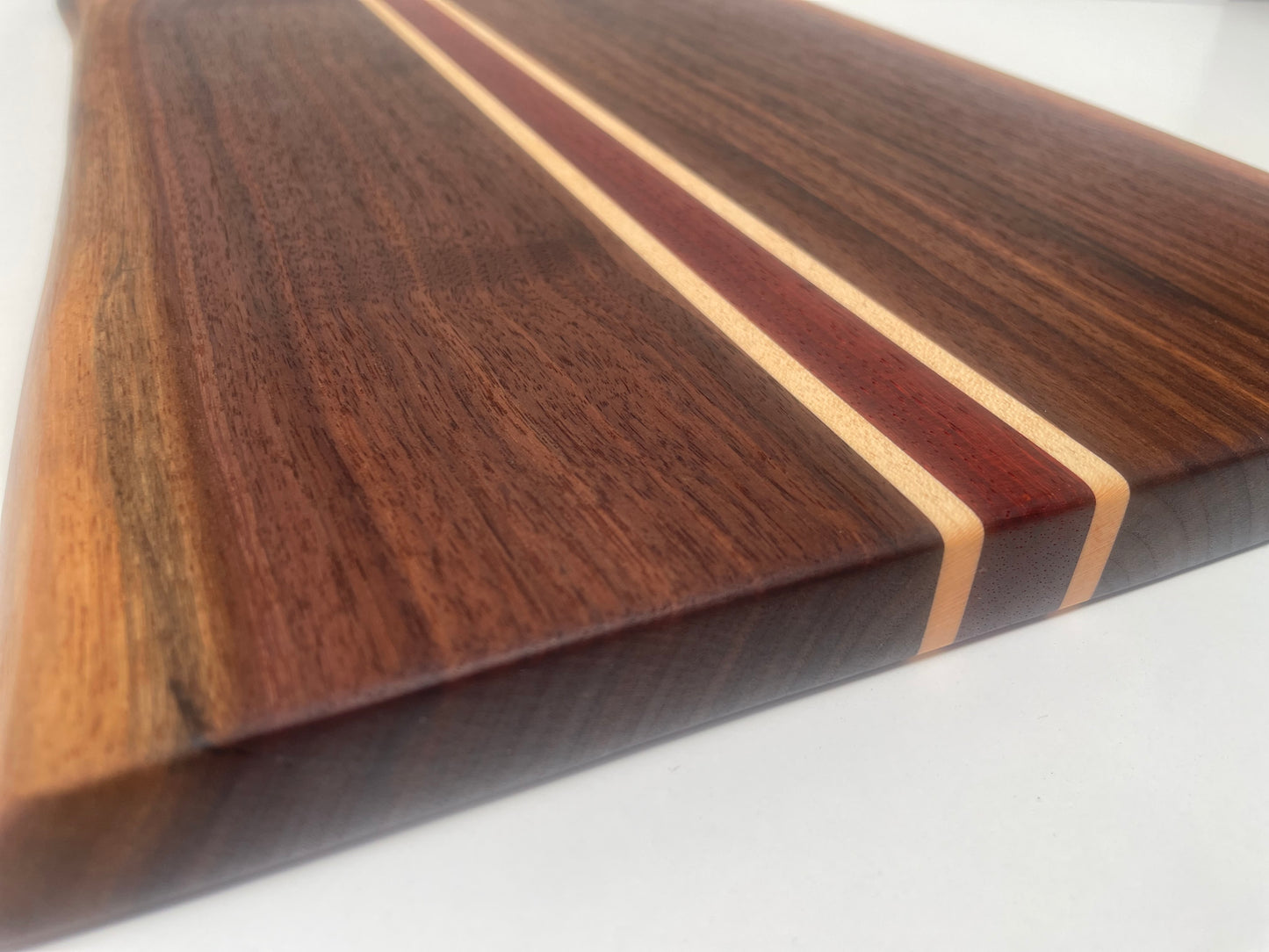 24S001 - SIGNATURE Dual Live Edge/Mixed Walnut w/Maple & Padauk Blended Board