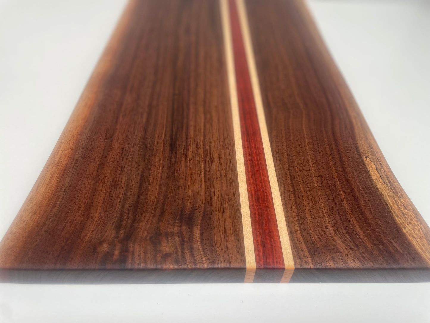 24S001 - SIGNATURE Dual Live Edge/Mixed Walnut w/Maple & Padauk Blended Board