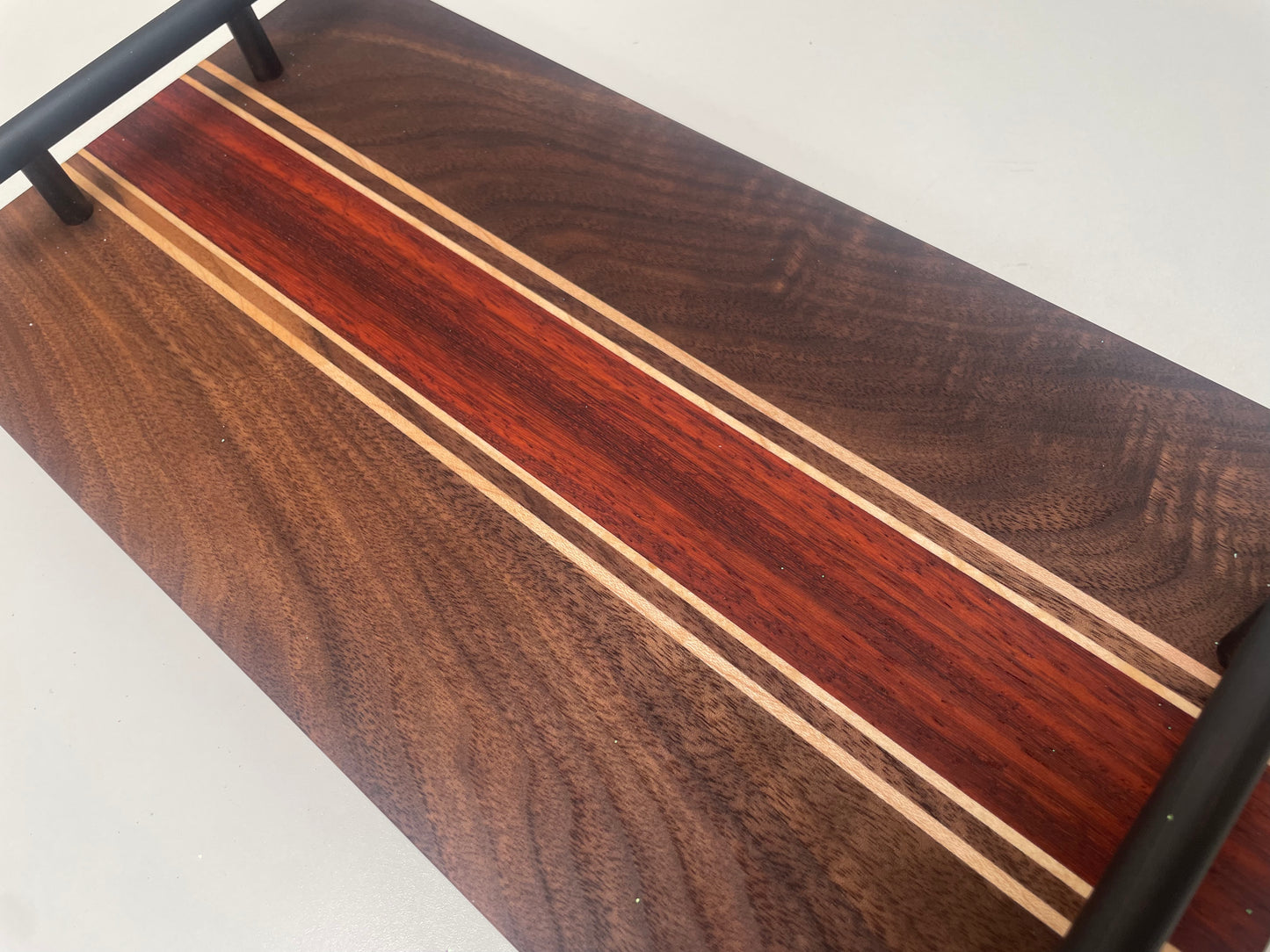 Mixed Walnut, Maple & Padauk Joined Board with Handles (23ML01)