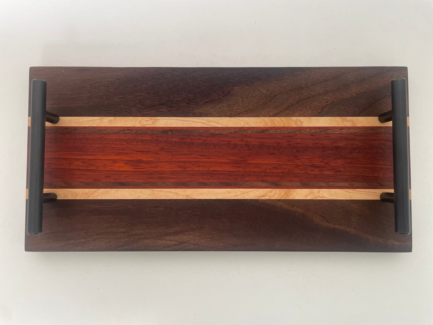 Mixed Walnut, Maple & Padauk Joined Board with Handles (23MN01)