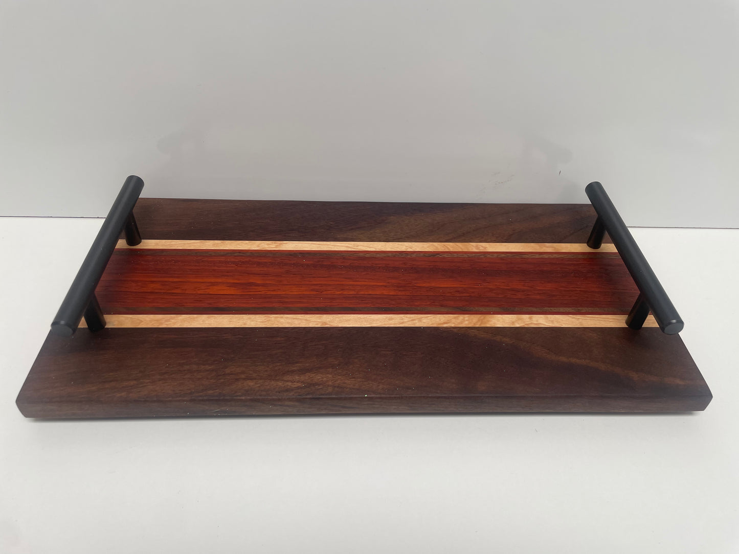 Mixed Walnut, Maple & Padauk Joined Board with Handles (23MN01)