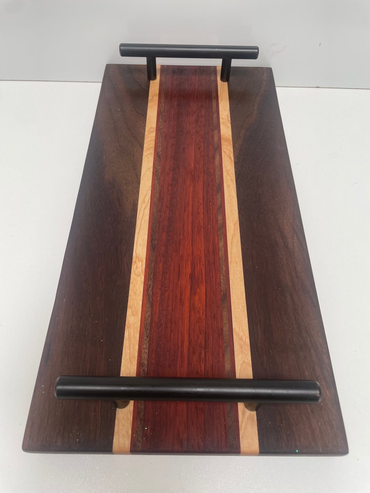 Mixed Walnut, Maple & Padauk Joined Board with Handles (23MN01)