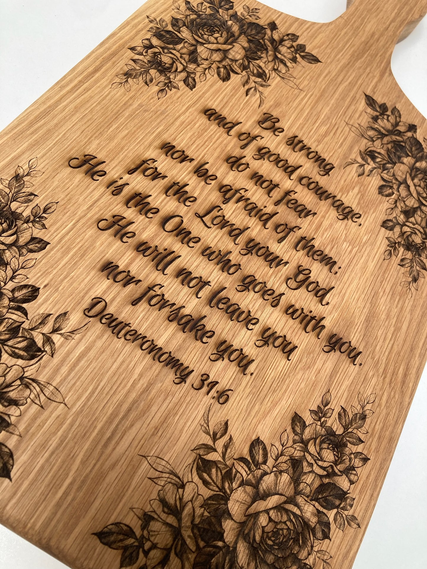 Large Engraved Solid Cherry Board with Handle (23SI01)