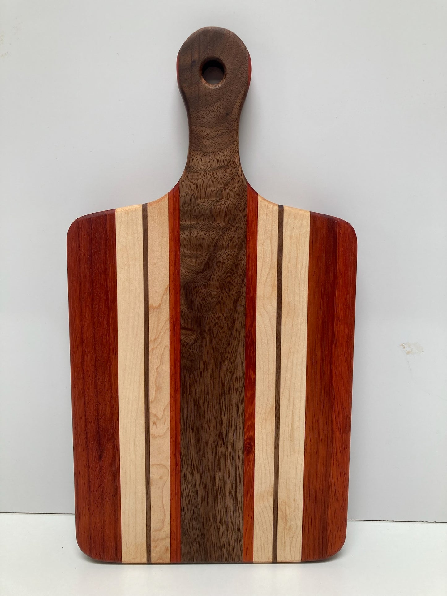 Small Mixed Walnut, Padauk & Maple Board with Handle