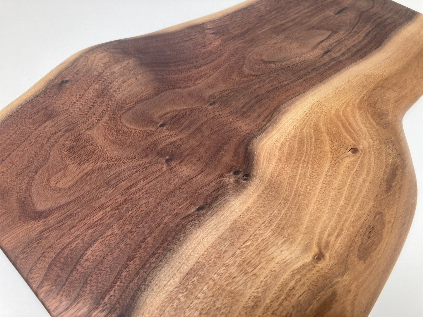 Dual Live Edge Walnut “Ham-Shaped” Board (23LA01)
