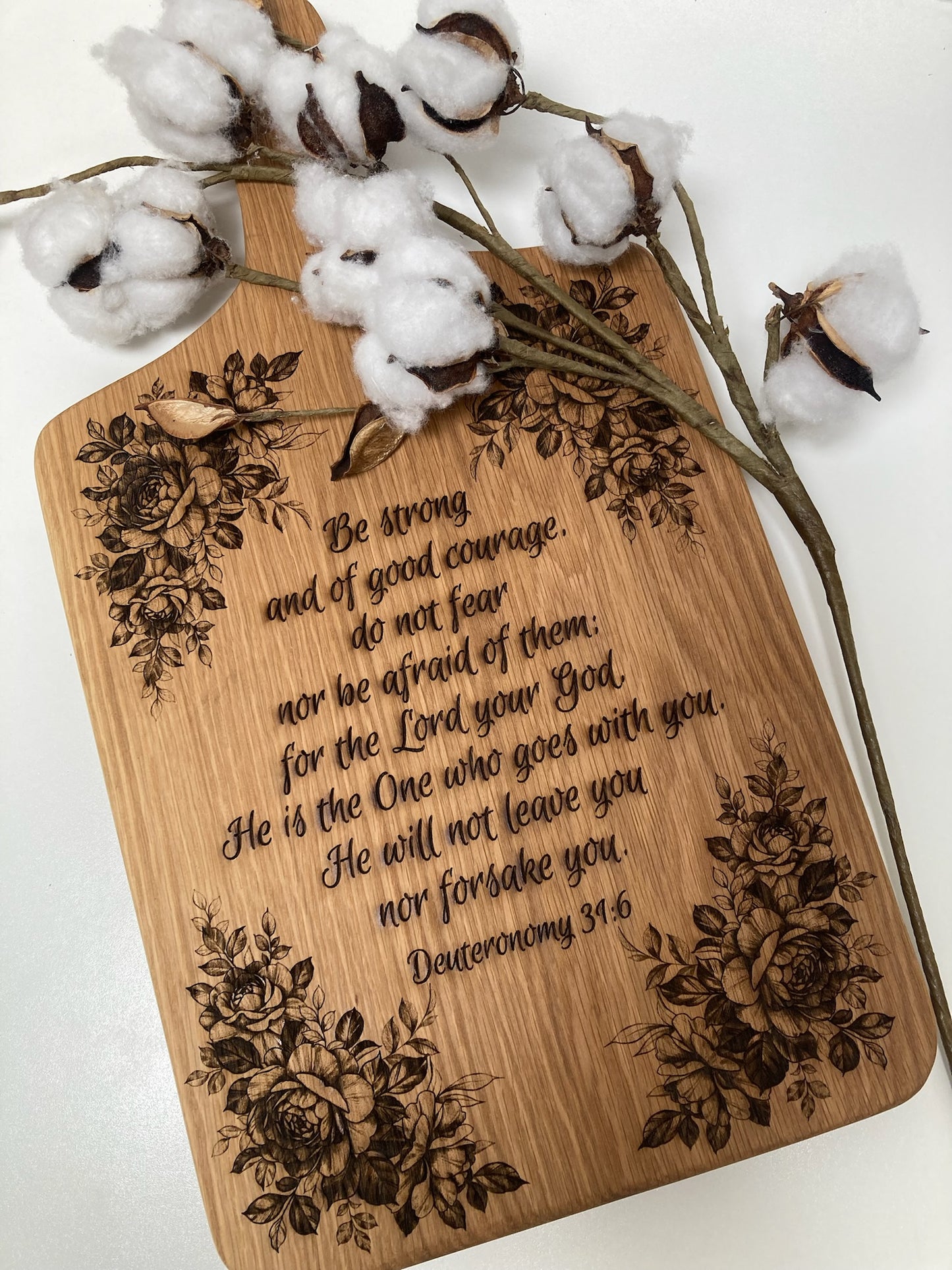 Large Engraved Solid Cherry Board with Handle (23SI01)