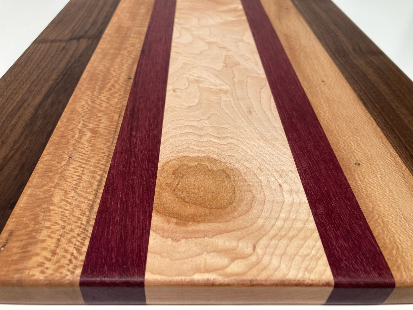 Mixed Black Walnut, Sycamore, Purple Heart & Curly Maple Joined Board (H)