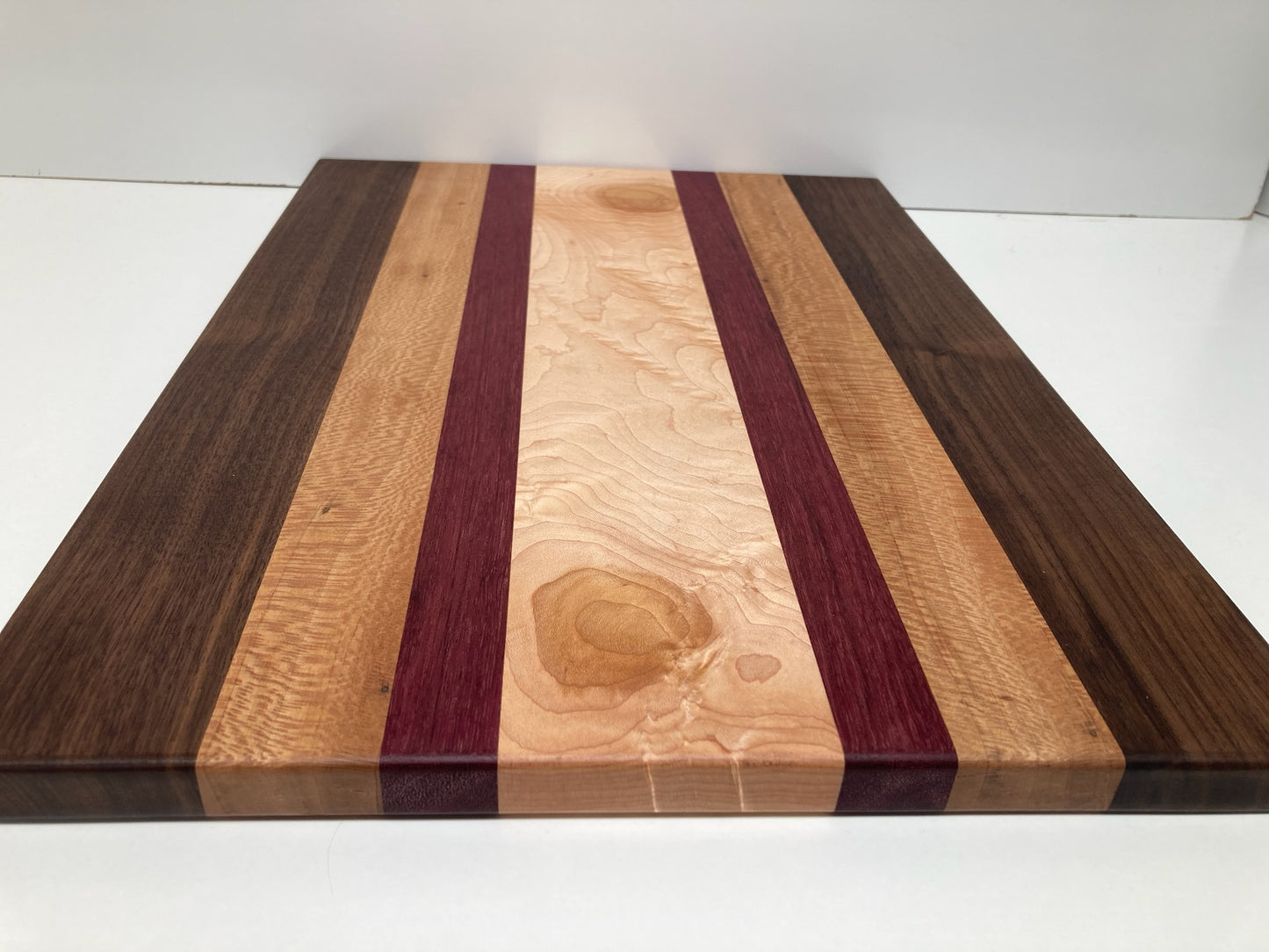 Mixed Black Walnut, Sycamore, Purple Heart & Curly Maple Joined Board (H)