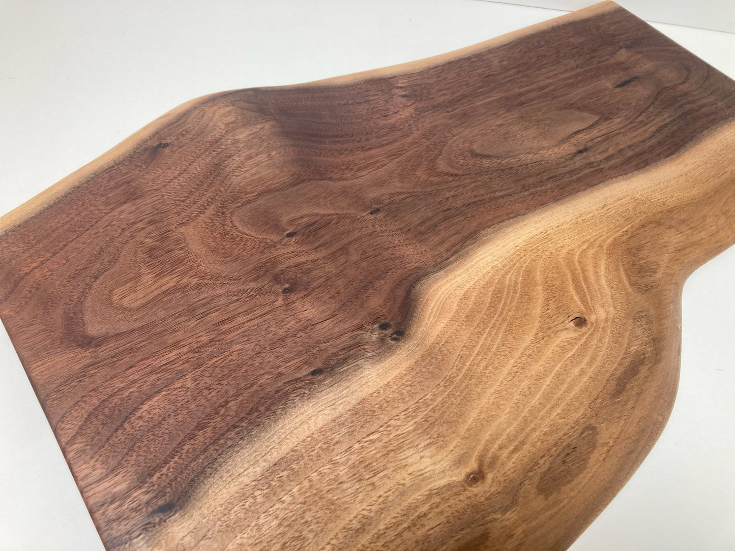 Dual Live Edge Walnut “Ham-Shaped” Board (23LA01)