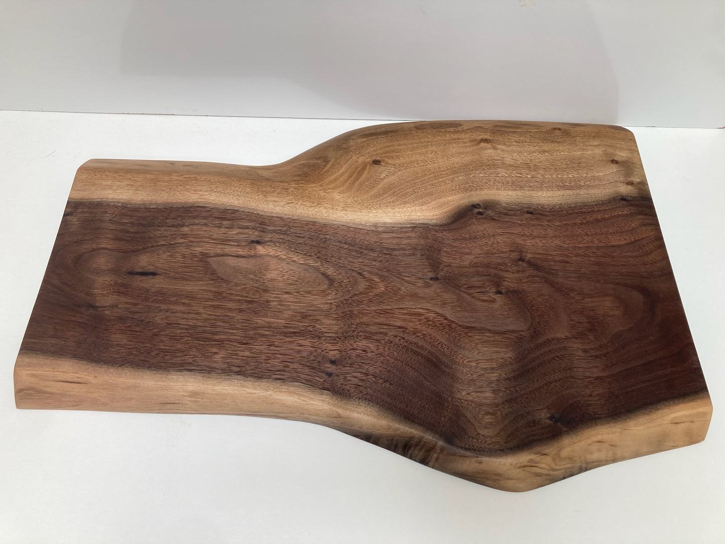 Dual Live Edge Walnut “Ham-Shaped” Board (23LA01)