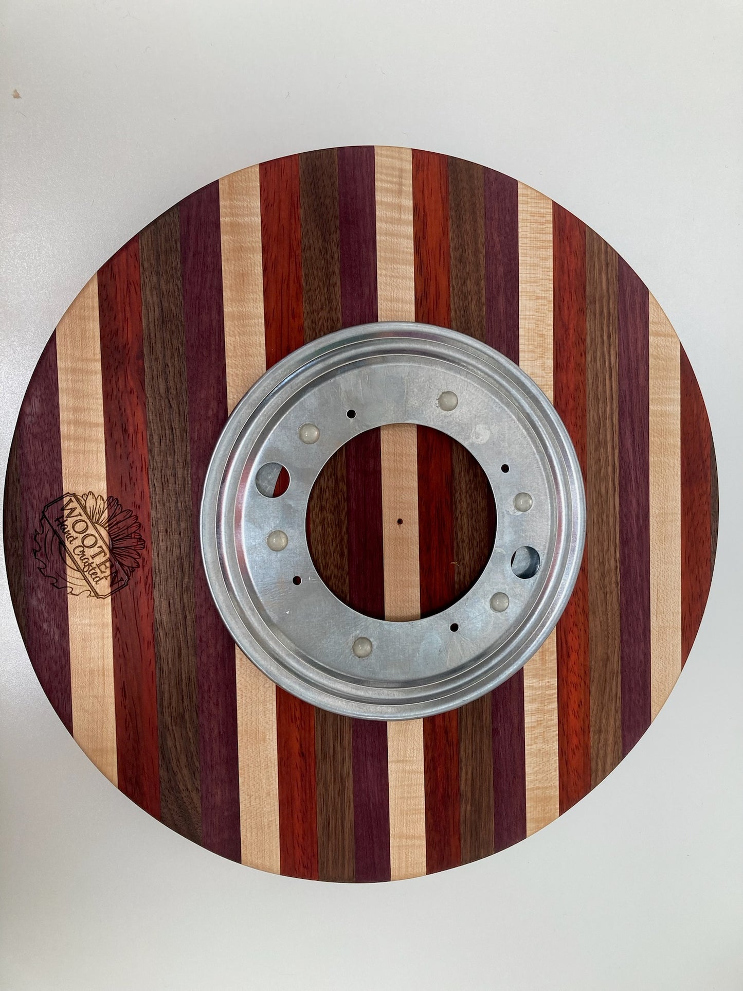 Mixed Walnut, Maple, Padauk & Purple Heart Turn Table (23SG01)