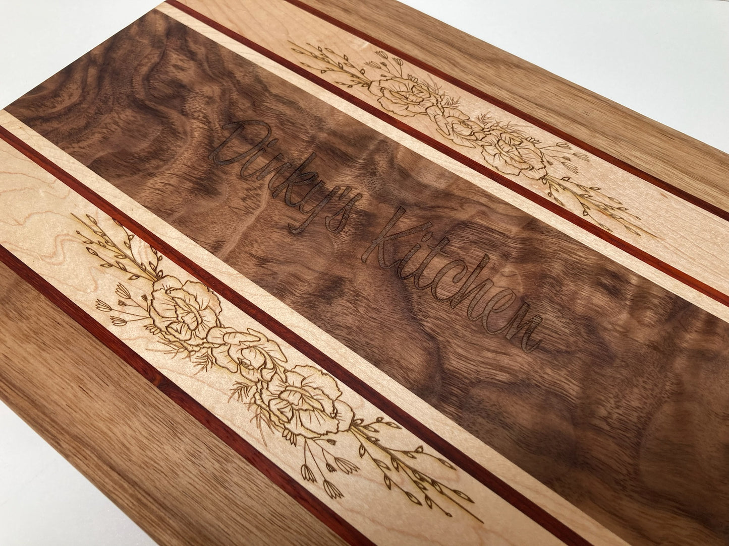 Mixed Walnut, Padauk, Maple & Purple Heart Joined Board (23MD01)