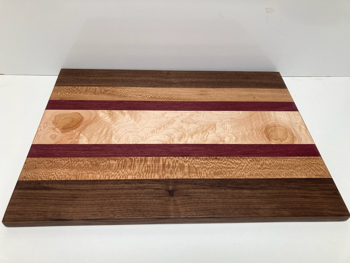 Mixed Black Walnut, Sycamore, Purple Heart & Curly Maple Joined Board (H)