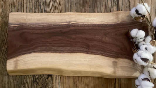 25L027 - Dual Live Edge Walnut Board