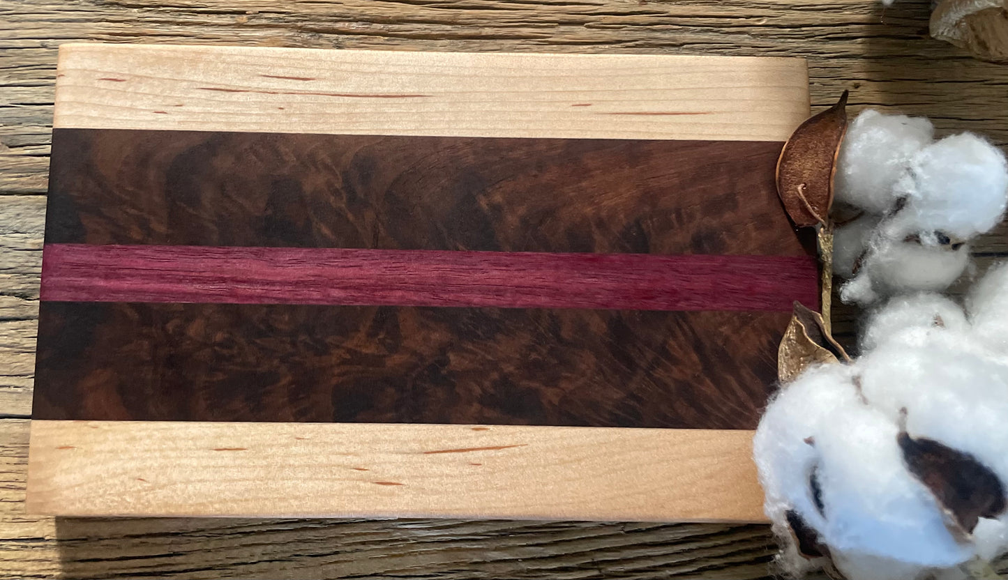 25M019 - Tiny Mixed Maple, Walnut & Purpleheart Board