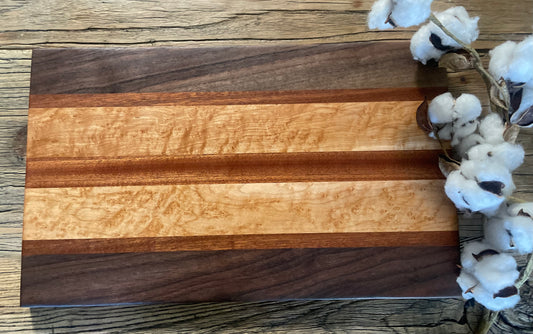 25M025 - Mixed Walnut, Purpleheart & Sapele Board