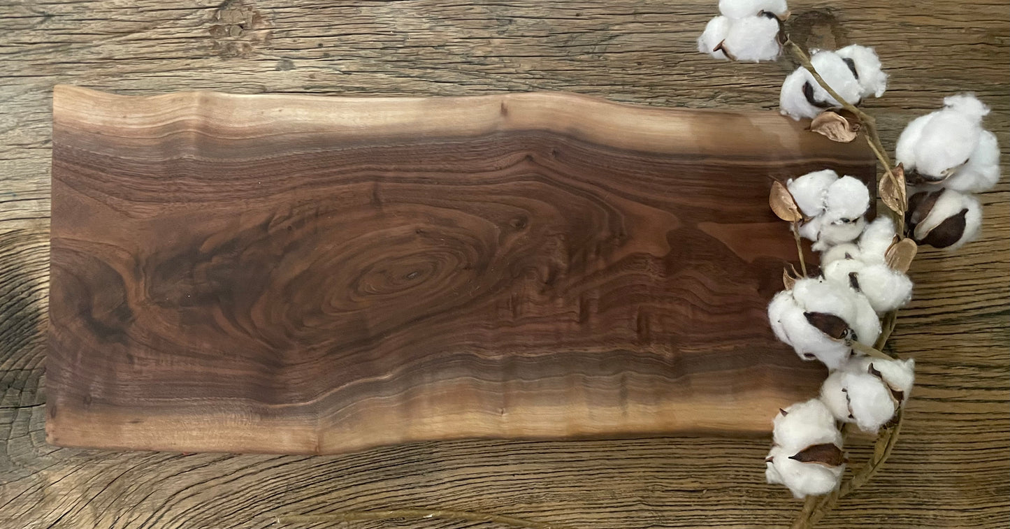 25L030 - Dual Live Edge Walnut Board